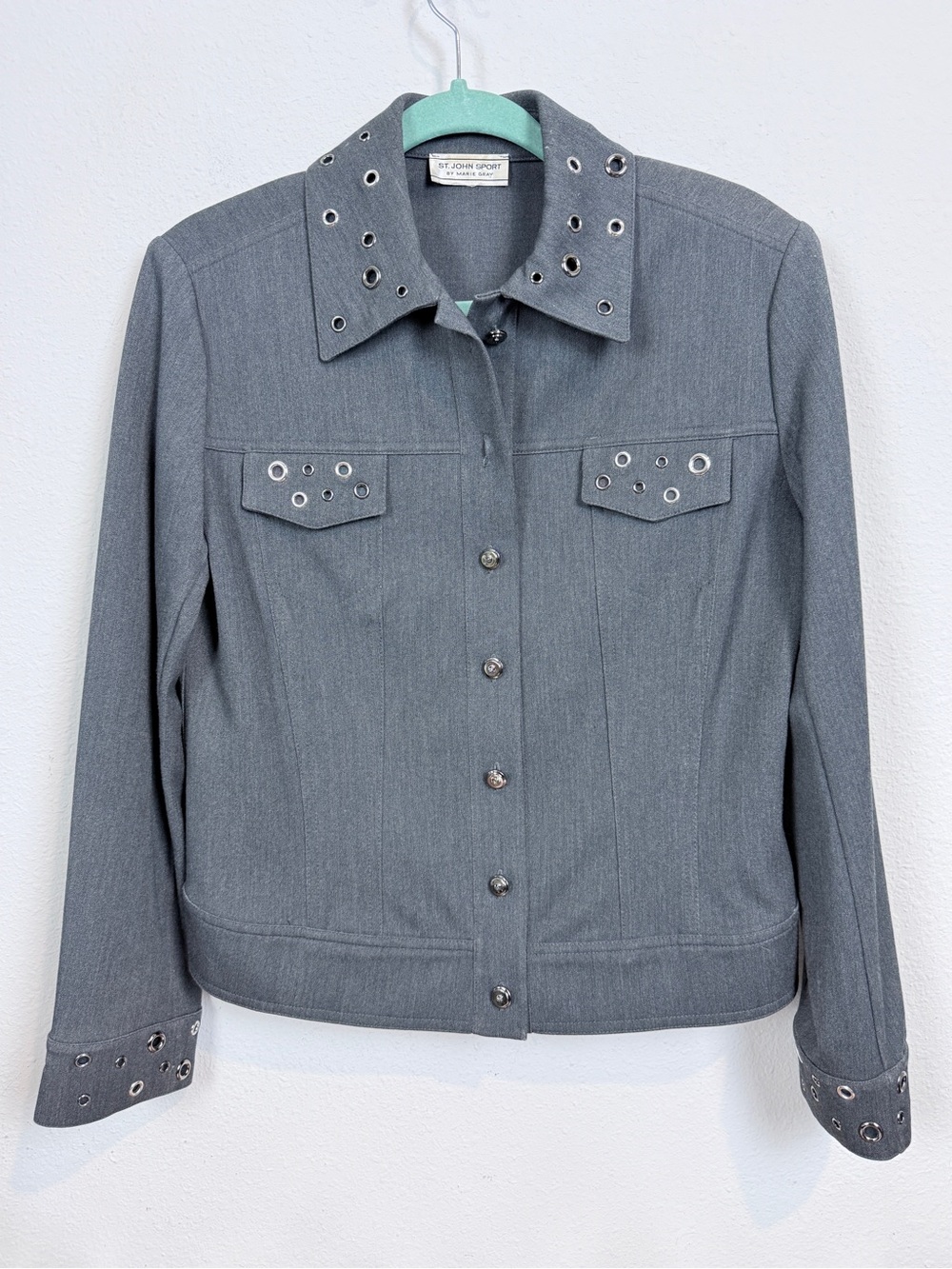 St. John Sport Gray Grommet Jacket 6